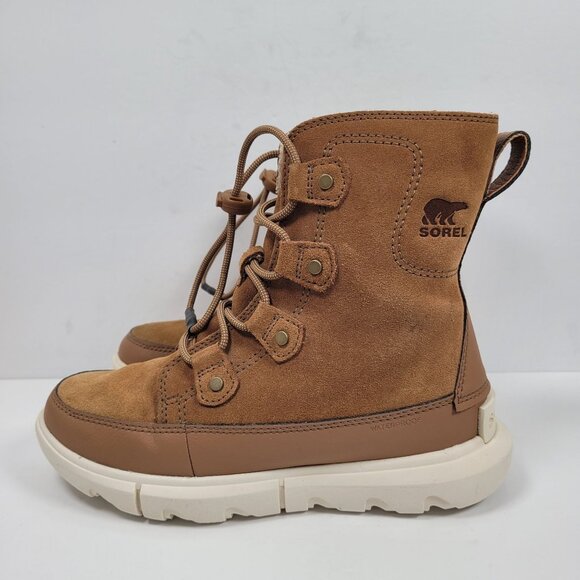 Sorel Whitney Il Joan Youth Brown Ankle Leather Lace Up Boots NY4897-242 US Sz 4 - Picture 2 of 12